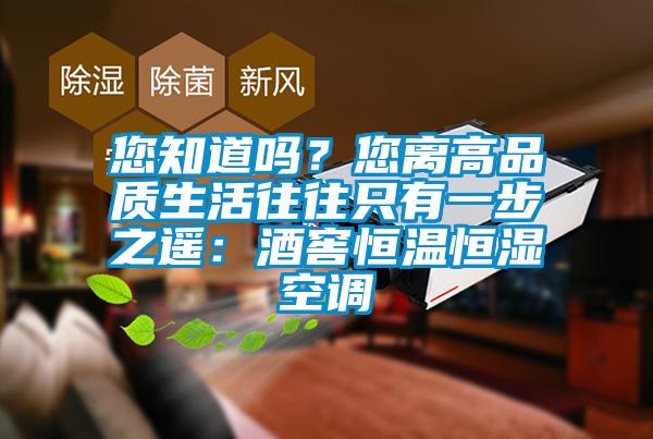 您知道嗎？您離高品質生活往往只有一步之遙：酒窖恒溫恒濕空調