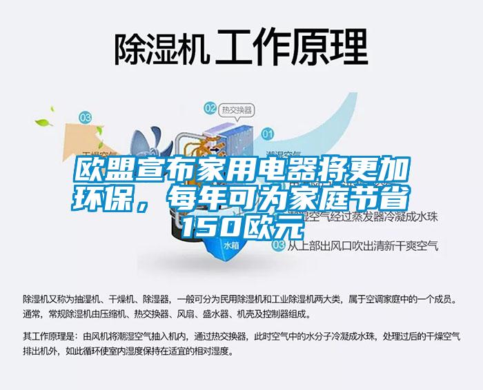 歐盟宣布家用電器將更加環保，每年可為家庭節省150歐元