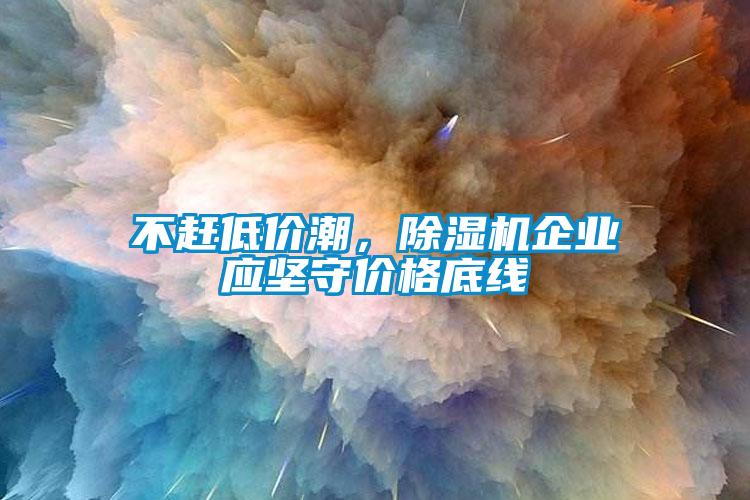 不趕低價潮，除濕機企業應堅守價格底線