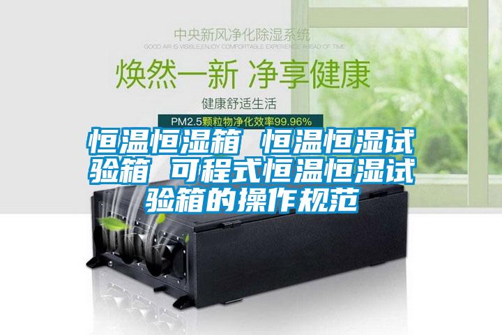 恒溫恒濕箱 恒溫恒濕試驗箱 可程式恒溫恒濕試驗箱的操作規范