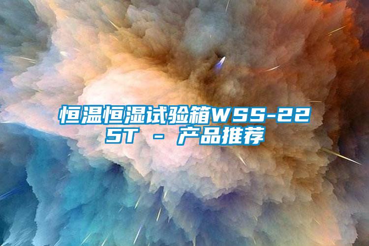 恒溫恒濕試驗箱WSS-225T - 產品推薦
