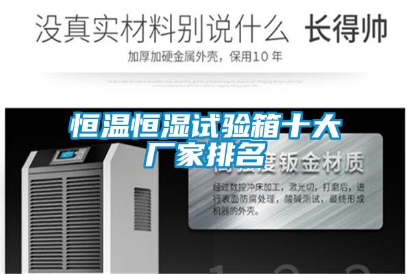恒溫恒濕試驗(yàn)箱十大廠家排名