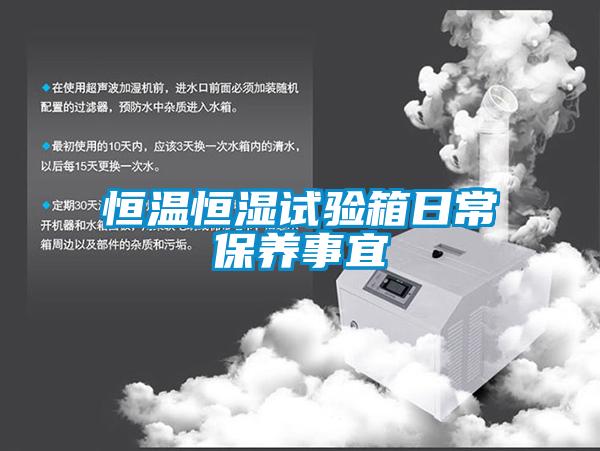 恒溫恒濕試驗箱日常保養事宜