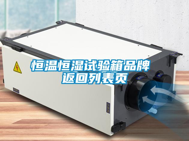 恒溫恒濕試驗箱品牌 返回列表頁