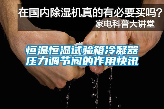 恒溫恒濕試驗箱冷凝器壓力調節閥的作用快訊