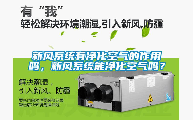 新風系統有凈化空氣的作用嗎，新風系統能凈化空氣嗎？