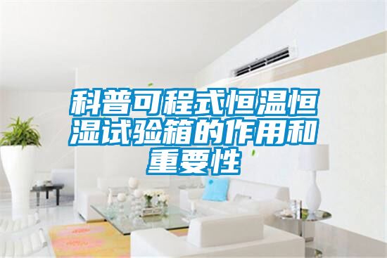 科普可程式恒溫恒濕試驗箱的作用和重要性