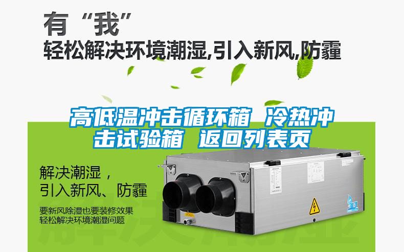 高低溫沖擊循環箱 冷熱沖擊試驗箱 返回列表頁
